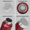 Personalized Stainless Steel Bottle 1L | Leak-Proof | GiftGlow | (Silver-Red Edition)
