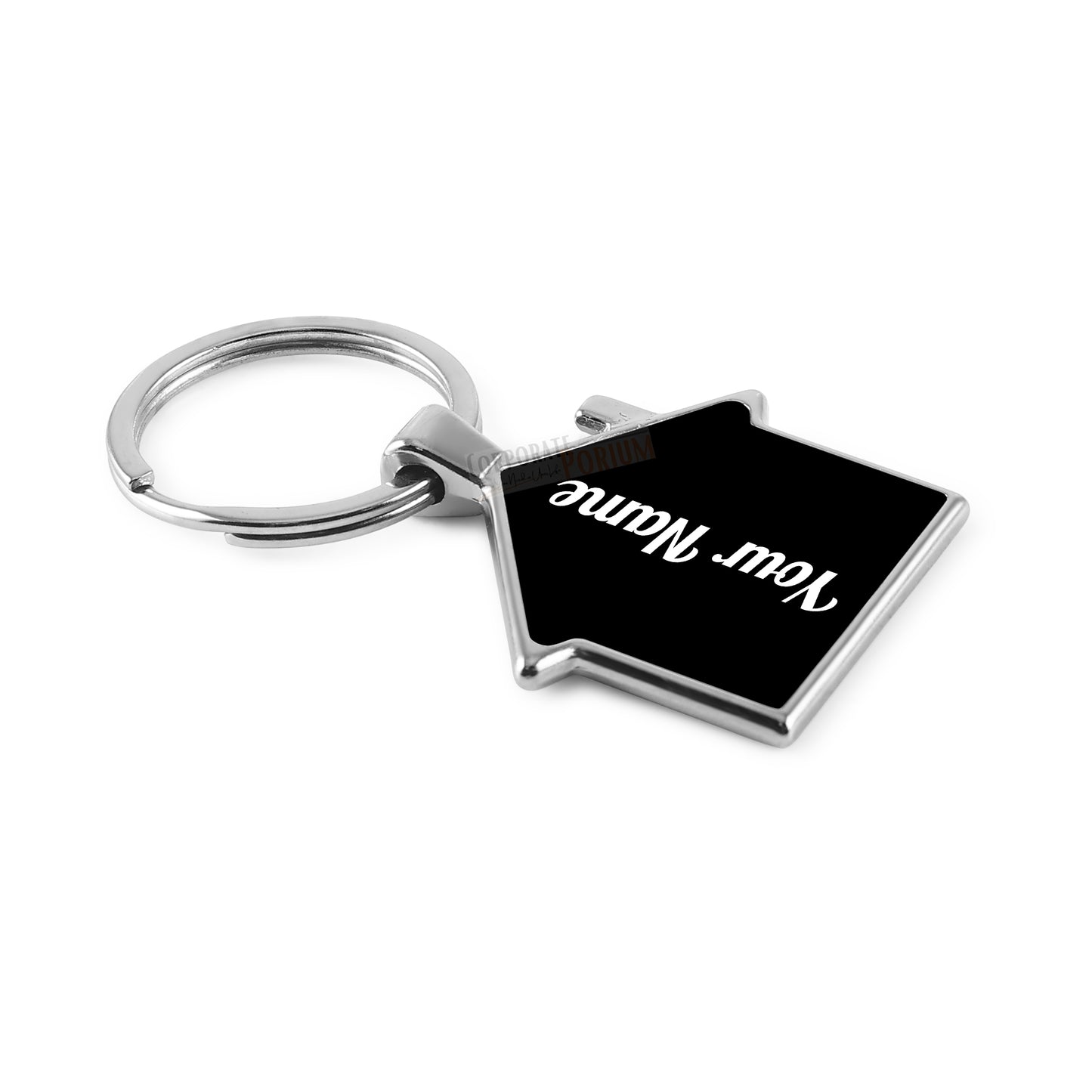 Gift Glow's Personalized Stainless Steel House Shape Keychain | Custom Engraved | Gold-Plated | Perfect for Home, Office, Car & Bike Keys