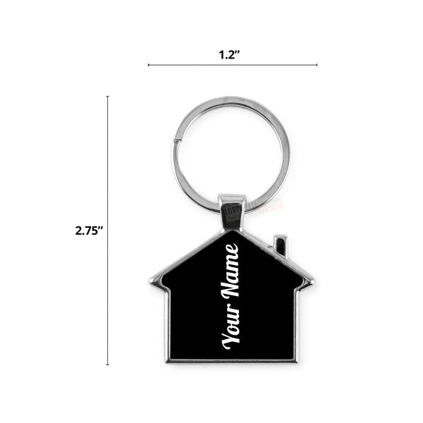 Gift Glow's Personalized Stainless Steel House Shape Keychain | Custom Engraved | Gold-Plated | Perfect for Home, Office, Car & Bike Keys