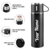 Gift Glow’s Personalized Stainless Steel Thermal Flask | 8 Hours Hot & Cold | Set (500ml) – Black Edition { Best For Corporate Gifting }