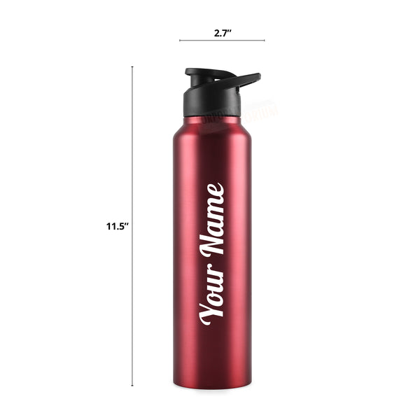 Gift Glow's Personalized Stainless Steel Bottle | 1L | Leakproof & Easy to Carry | Laser Engraved (Red)