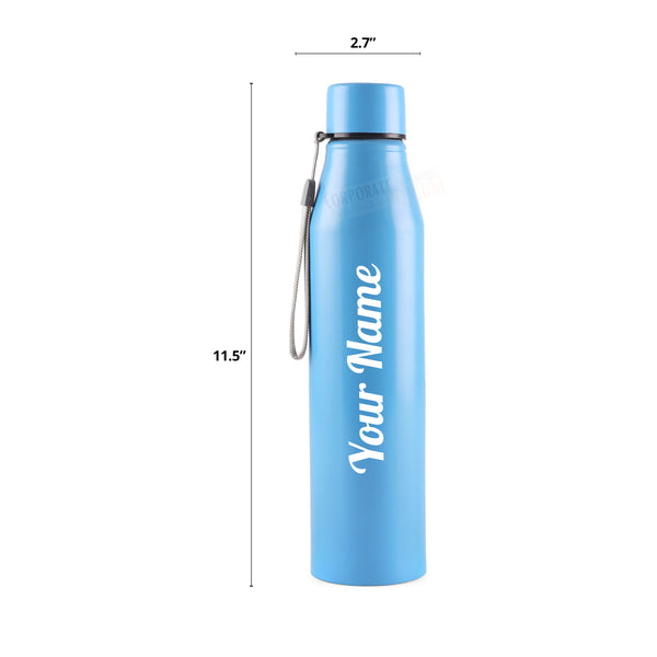 Personalized Stainless Steel Sky Blue Bottle | 1L | Leakproof & Easy to Carry | Laser Engraved Gift