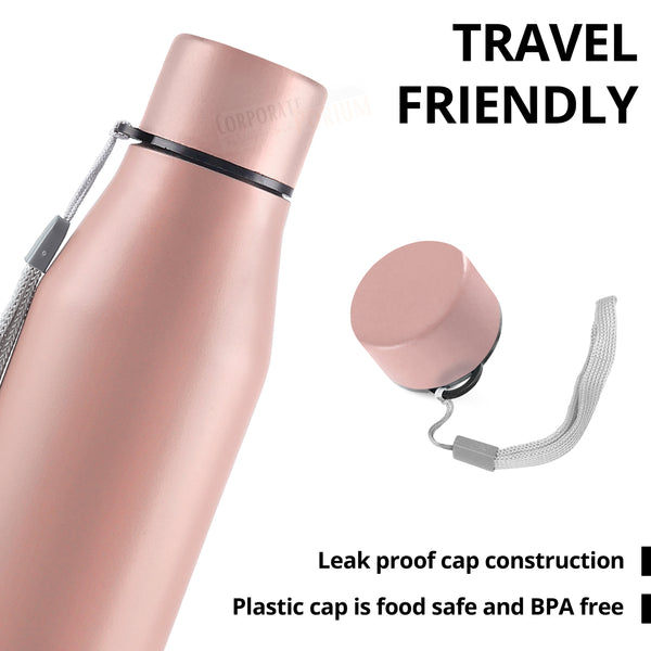 Stainless Steel Bottle 1L | Leak-Proof | GiftGlow | (Baby-Pink Edition)