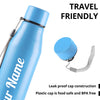 Personalized Stainless Steel Sky Blue Bottle | 1L | Leakproof & Easy to Carry | Laser Engraved Gift