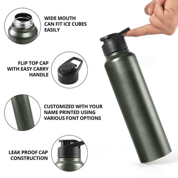 Stainless Steel Bottle 1L | Leak-Proof | GiftGlow | (Green Edition) | Perfect gift for Valentine
