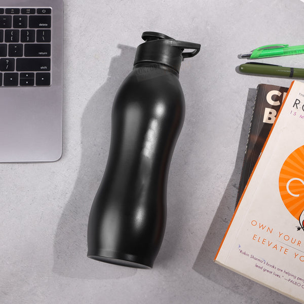 Stainless Steel Bottle 1L | Leak-Proof | GiftGlow | (Black Top Sipper Edition)