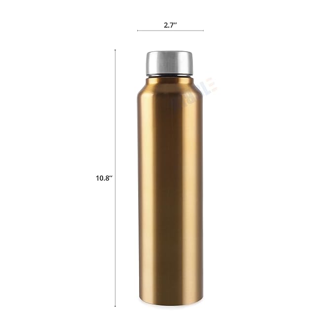 Stainless Steel Bottle 1L | Leak-Proof | GiftGlow | (Golden Edition)