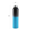 Stainless Steel Bottle 1L | Leak-Proof | GiftGlow | (Black-Blue Edition)