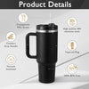 40 Oz Black Tumbler with Handle & Straw | Leak-Proof | GiftGlow