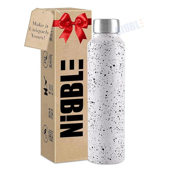 Stainless Steel Bottle 1L | Leak-Proof | GiftGlow | (Paper-White Edition)