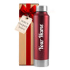 Personalized Stainless Steel Bottle 1L | Leak-Proof | GiftGlow | (Silver-Red Edition)