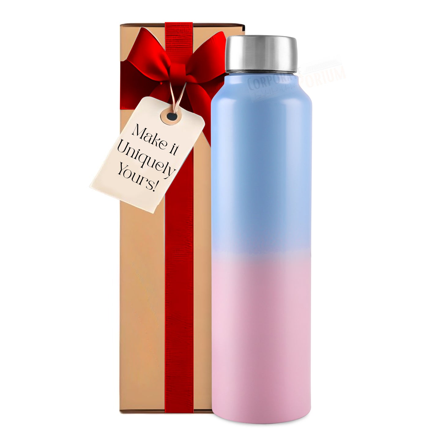 Stainless Steel Bottle 1L | Leak-Proof | GiftGlow | (Pink-Blue Edition)