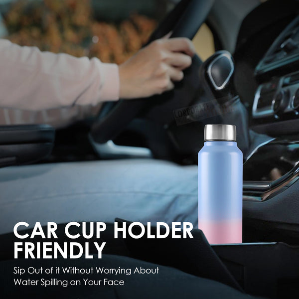 Stainless Steel Bottle 1L | Leak-Proof | GiftGlow | (Pink-Blue Edition)
