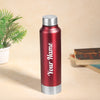 Personalized Stainless Steel Bottle 1L | Leak-Proof | GiftGlow | (Silver-Red Edition)