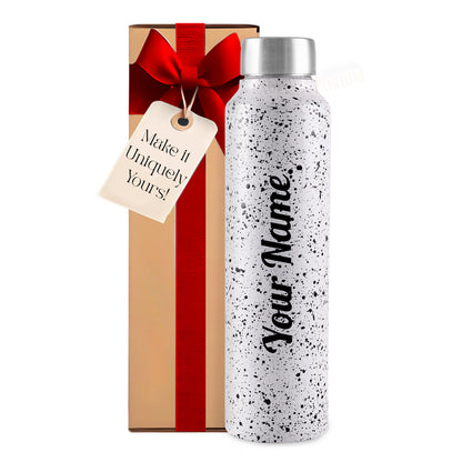 Gift Glow's Personalized Stainless Steel Bottle | 1L | Leakproof & Easy to Carry | Laser Engraved (Paper White)