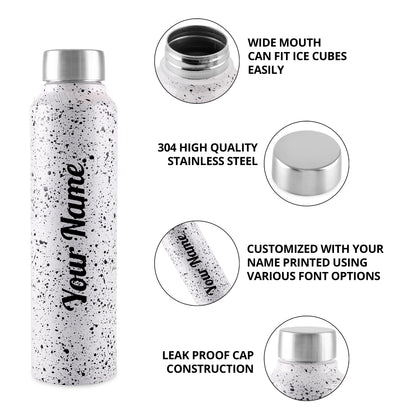 Gift Glow's Personalized Stainless Steel Bottle | 1L | Leakproof & Easy to Carry | Laser Engraved (Paper White)
