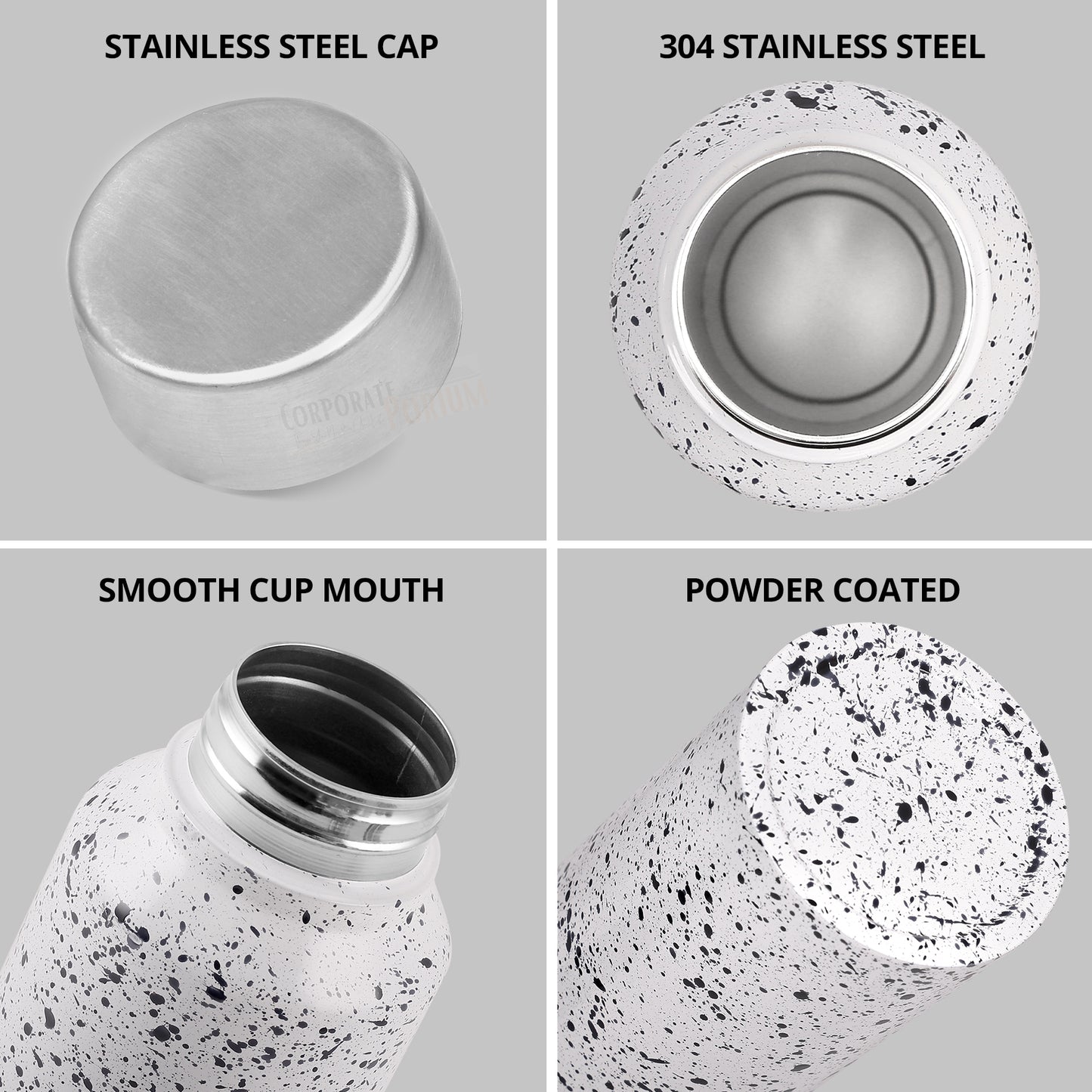 Gift Glow's Personalized Stainless Steel Bottle | 1L | Leakproof & Easy to Carry | Laser Engraved (Paper White)