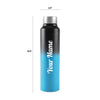 Gift Glow's Personalized Stainless Steel Bottle | 1L | Leakproof & Easy to Carry | Laser Engraved (Blue-Black Edition)