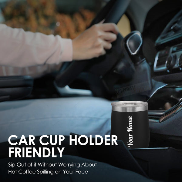 Gift Glow's Personalized Stainless Steel Coffee Mug 350ML| Leakproof Hot & Cold 4 Hours | Double Wall