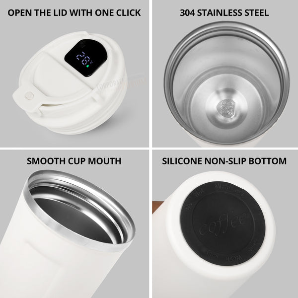 Gift Glow’s Personalized Name | 380ML | Temperature Display Coffee Mug | Hot 6 Hours | [White]