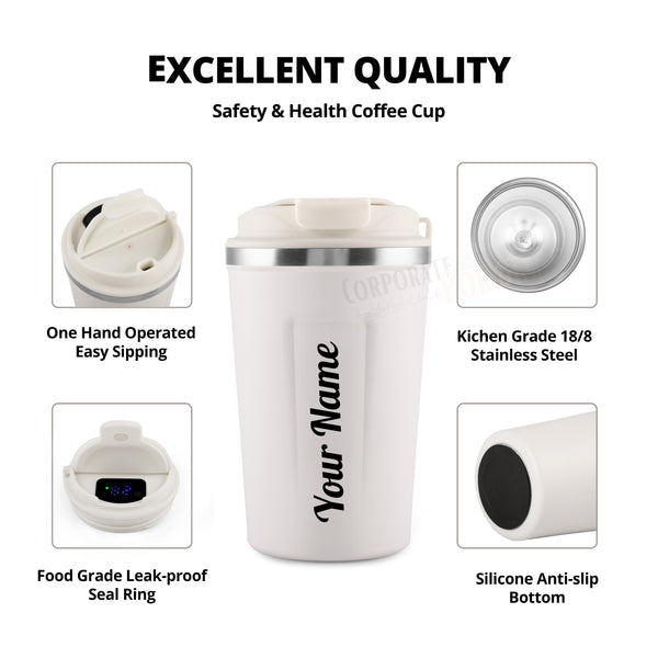 Gift Glow’s Personalized Name | 380ML | Temperature Display Coffee Mug | Hot 6 Hours | [White]