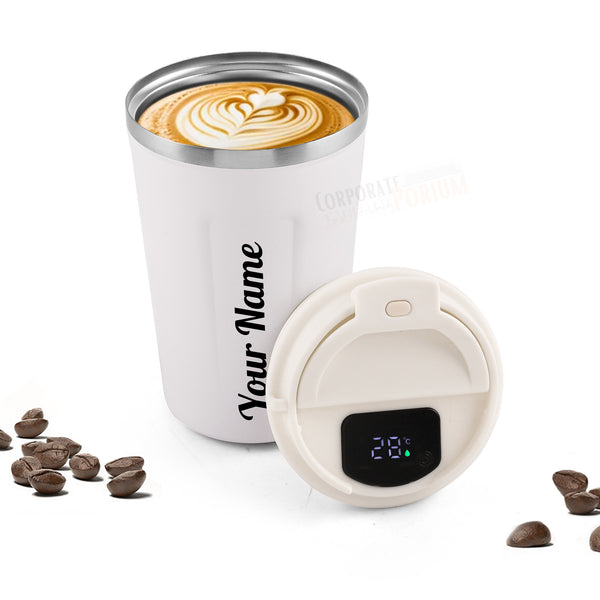Gift Glow’s Personalized Name | 380ML | Temperature Display Coffee Mug | Hot 6 Hours | [White]