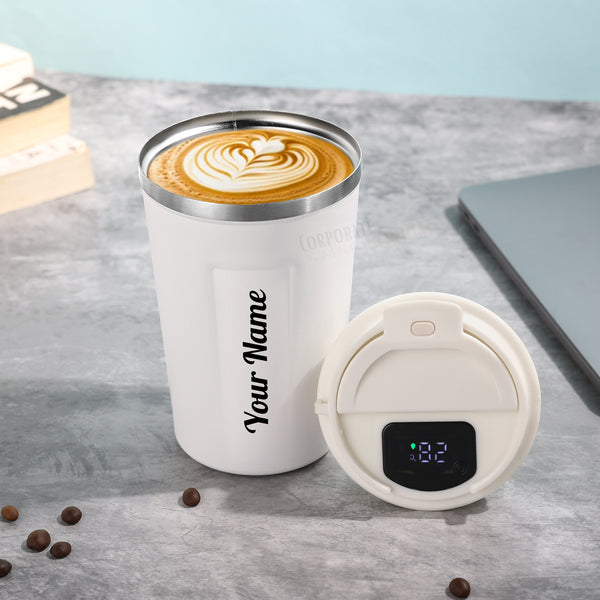 Gift Glow’s Personalized Name | 380ML | Temperature Display Coffee Mug | Hot 6 Hours | [White]