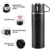 Stainless Steel Double Wall Thermo Bottle Gift Set (500ml, Black Edition)