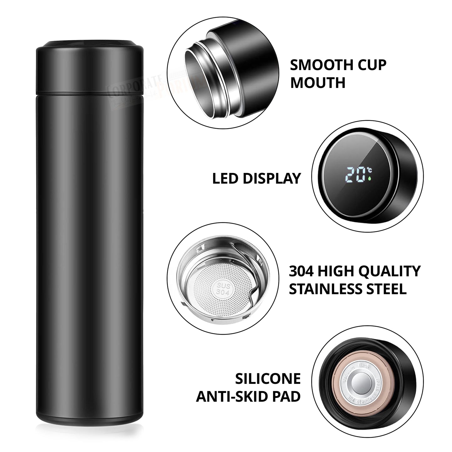 Stainless Steel Bottle 800ML  Temperature Bottle | 6 hours Hot & Cold GiftGlow