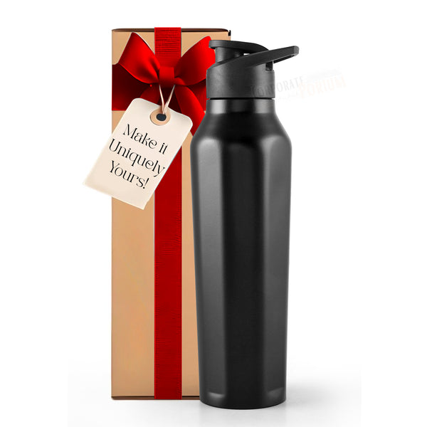 Stainless Steel Bottle 1L | Leak-Proof | GiftGlow | (Black-Pineapple Edition)
