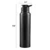 Stainless Steel Bottle 1L | Leak-Proof | GiftGlow | (Black Straight-Top Sipper)