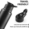 Stainless Steel Bottle 1L | Leak-Proof | GiftGlow | (Black Straight-Top Sipper)