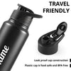 Personalized Stainless Steel Bottle 1L | Leak-Proof | GiftGlow | (Straight Black Edition)