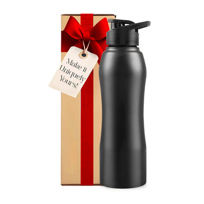 Stainless Steel Bottle 1L | Leak-Proof | GiftGlow | (Black Top Sipper Edition)
