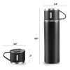 Stainless Steel Double Wall Thermo Bottle Gift Set (500ml, Black Edition)