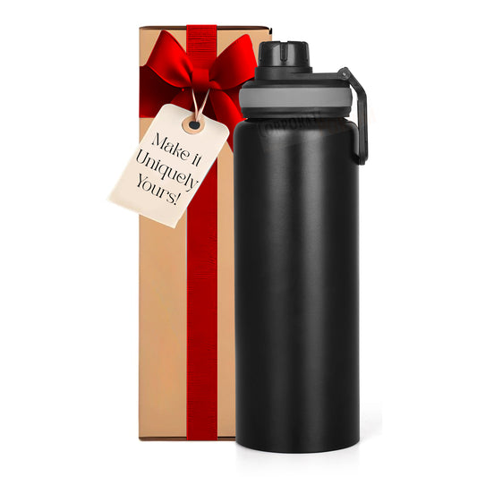 Stainless Steel Bottle 1L | Leak-Proof | GiftGlow | (Black Sipper Edition)