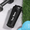 Gift Glow's Personalized Stainless Steel Black Gym Shaker | 700ml Leakproof Bottle | BPA-Free for Supplements