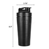 Gift Glow's Personalized Stainless Steel Black Gym Shaker | 700ml Leakproof Bottle | BPA-Free for Supplements