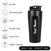 Gift Glow's Personalized Stainless Steel Black Gym Shaker | 700ml Leakproof Bottle | BPA-Free for Supplements