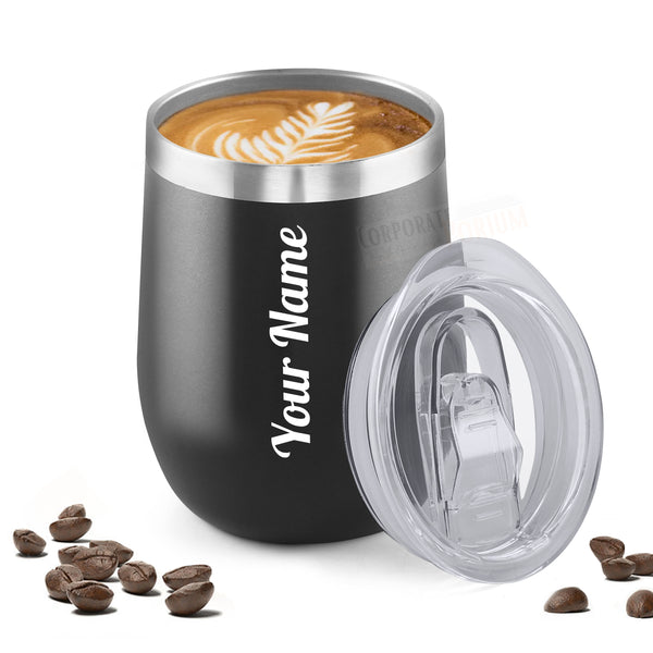 Gift Glow's Personalized Stainless Steel Coffee Mug 350ML| Leakproof Hot & Cold 4 Hours | Double Wall