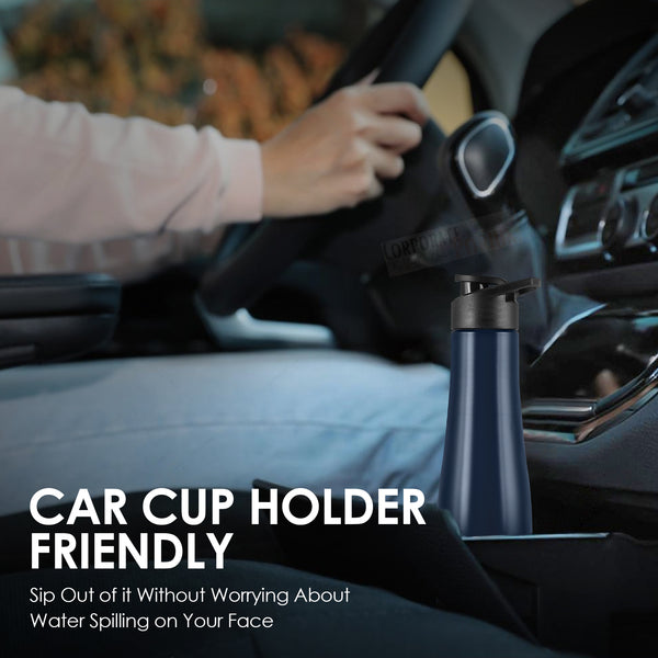 Stainless Steel Bottle 1L | Leak-Proof | GiftGlow | (Flora-Blue Edition)