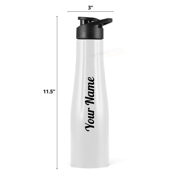 Gift Glow's Personalized Stainless Steel Bottle | 1L | Leakproof & Easy to Carry | Laser Engraved (White)