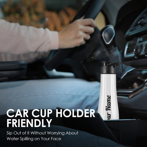 Gift Glow's Personalized Stainless Steel Bottle | 1L | Leakproof & Easy to Carry | Laser Engraved (White)