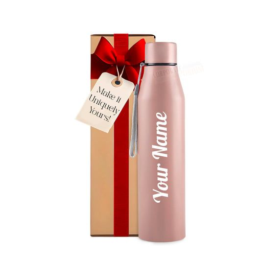 Personalized Stainless Steel Pink Bottle | 1L | Leakproof & Easy to Carry | Laser Engraved Gift