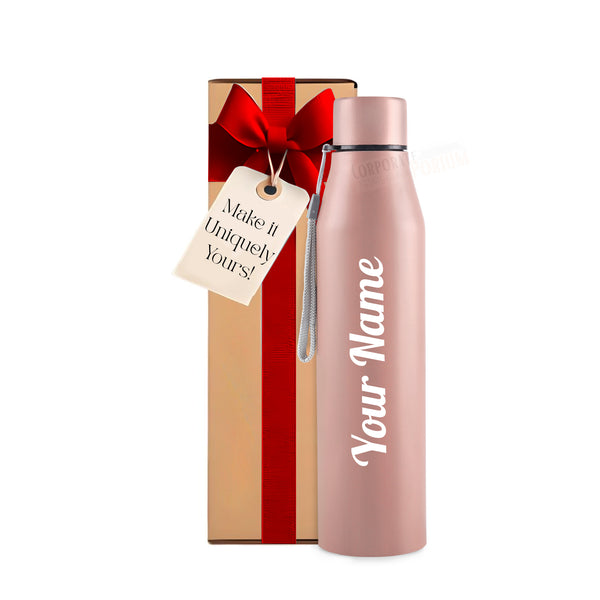 Personalized Stainless Steel Pink Bottle | 1L | Leakproof & Easy to Carry | Laser Engraved Gift