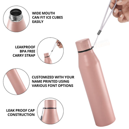 Stainless Steel Bottle 1L | Leak-Proof | GiftGlow | (Baby-Pink Edition)