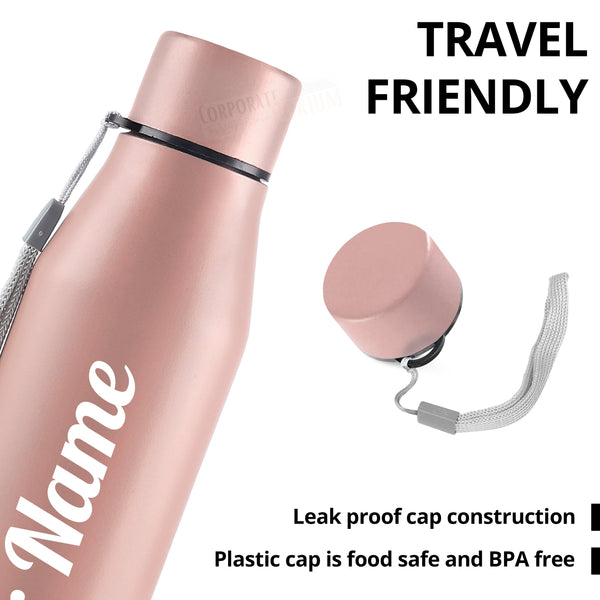Personalized Stainless Steel Pink Bottle | 1L | Leakproof & Easy to Carry | Laser Engraved Gift