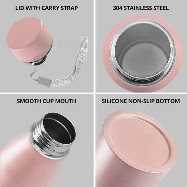 Stainless Steel Bottle 1L | Leak-Proof | GiftGlow | (Baby-Pink Edition)