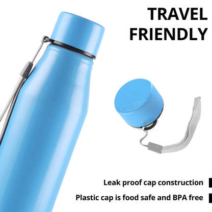 Stainless Steel Bottle 1L | Leak-Proof | GiftGlow | (Sky-Blue Edition)