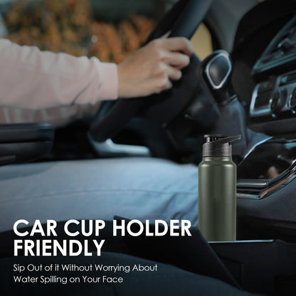 Stainless Steel Bottle 1L | Leak-Proof | GiftGlow | (Green Edition) | Perfect gift for Valentine